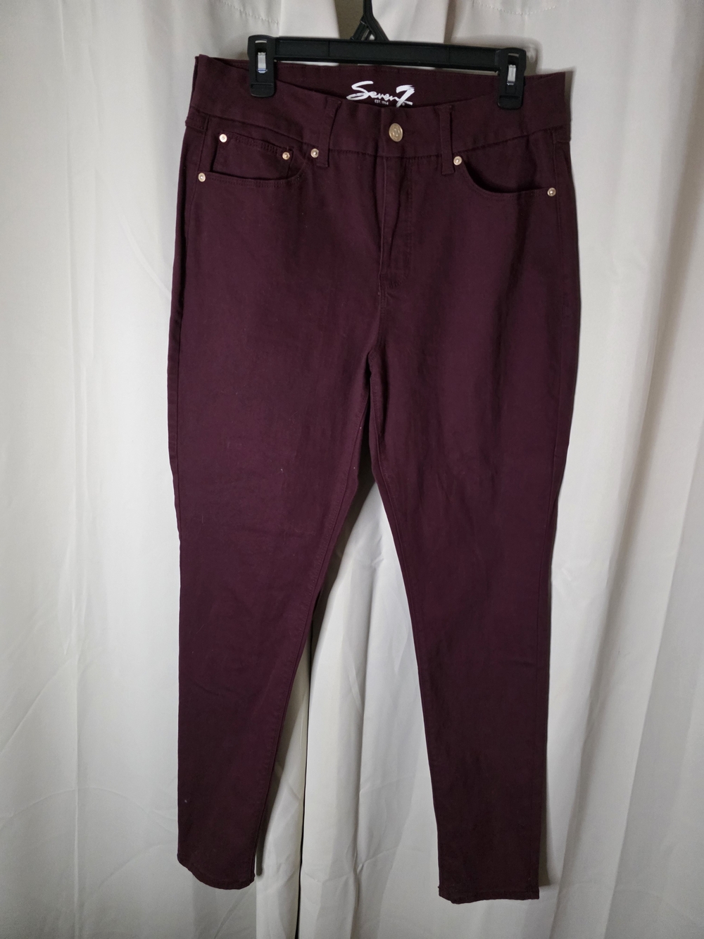 Seven7 Women's High-Rise Skinny Jeans - Wine